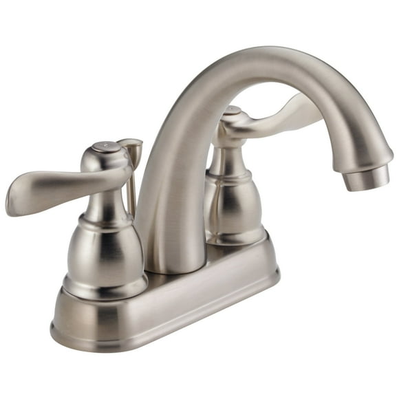 Delta Faucet Windemere Centerset Bathroom Faucet Brushed Nickel, Bathroom Sink Faucet, Metal Drain Assembly, Stainless B2596LF-SS