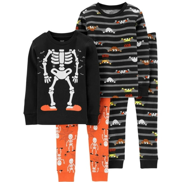 Carter's Carters Infant & Toddler Boys Black Skeleton 4Piece