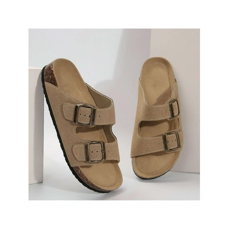 Women s Cork Insole Soft Slingback Sandals Adjustable Buckle Non-Slip Summer Shoes