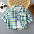 thumbnail image 2 of Zshosam Baby Girls Outerwear Cardigans Button Flannel Shirt Coat Lapel Shacket Jacket, Toddler New Fashion Plaid Long Sleeve Kids Boys Girls Fall Tops Size 18 24 Months,(Yellow 18-24 Months), 2 of 4