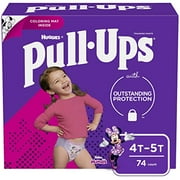 Pull-Ups Girls' Potty Training Pants Training Underwear Size 6, 4T-5T, 74 Ct