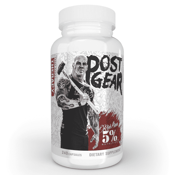 5% Nutrition Rich Piana Post Gear PCT Support Booster | Estrogen Blocker, Aromatase Inhibitor | Post Cycle Therapy Supplement | DAA, DIM, Longjack, Stinging Nettle, Milk Thistle, 240 Capsules