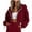 Wine, variant on Tnhcen Women's Cropped Zip Up Hoodie Long Sleeve Sweatshirt Solid Color Casual Loose Fit Jacket with Drawstring Hood Active Wear Yoga Top Streetwear Basic Essentials S-2XL Autumn Winter