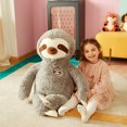 thumbnail image 3 of IKASA Giant Sloth Stuffed Animal Plush Toy,Large Jumbo 30" Gray Huge Cute Soft Toys,Big Size Fluffy Plushy Fat Oversized Plushie,Gifts for Kids Girls Boys Girlfriend Children, 3 of 5