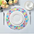 thumbnail image 5 of SKYSONIC Easter Bunny Eggs Round Placemats for Dining Table Non-Slip Heat-Resistant Polyester Table Mats Set of 1 Washable Table Mats for Kitchen Dining Table Decoration, 5 of 7