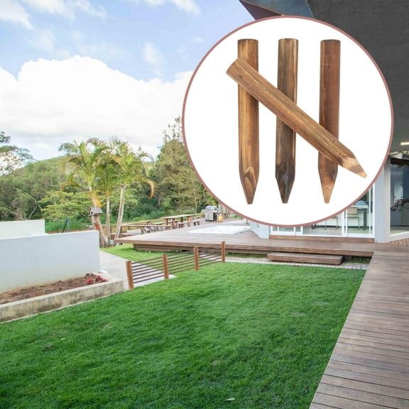 HOMEMAXS Brown Wood Garden Fence for Decoration with Sturdy Construction and Pastoral Style 4 Pieces