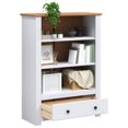 thumbnail image 2 of vidaXL Adult Mid-Height Bookcase and Book Shelf White 80x35x110 cm Solid Pine Wood Panama Range, 2 of 5