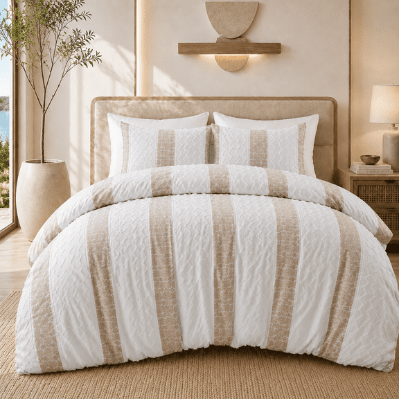 Unikome Full/Queen Duvet Cover Set, 3 Piece Bedding Set with Comforter Cover and Pillow Shams, Soft Bed Set with 4 Corner Ties, Machine Washable, Floral Pattern