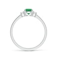 thumbnail image 2 of Angara Natural 0.45 Ct. Emerald with Diamond Classic Ring in Sterling Silver for Women (Ring Size: 12), 2 of 11