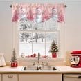 thumbnail image 2 of Christmas Snowman Tie Up Valances Curtain, Snowman Xmas Tree Snowflakes Winter Pink Adjustable Rod Pocket Short Window Treatment Tie Up Curtains Valances for Kitchen Living Room Bathroom 60x18 Inches, 2 of 9