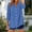 Blue, variant on Women's Linen Shirts 3/4 Length Sleeve Plus Size Loose Casual V Neck Button Down T Shirt Cute Print Fall Fashion Trendy Going Out Tops for Women