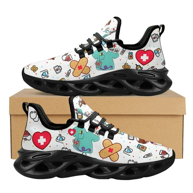 Zapatos de enfermera para mujer, zapatillas ligeras antideslizantes para mujer, niña, enfermería médica, paramédico, EMT, EMS, zapatos planos, calzado informal, zapatillas