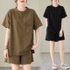 thumbnail image 1 of Traje de dos piezas de moda informal para mujer, holgado, de verano, ligeramente adelgazante, 1 of 5
