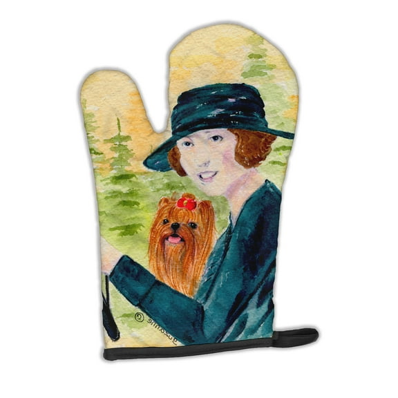 Carolines Treasures SS8550OVMT Lady driving with her Yorkie Oven Mitt Large multicolor