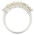 thumbnail image 5 of 2.5 ct Brilliant Princess Cut Natural Morganite 14k White Gold Eternity Band SZ 7.25, 5 of 6