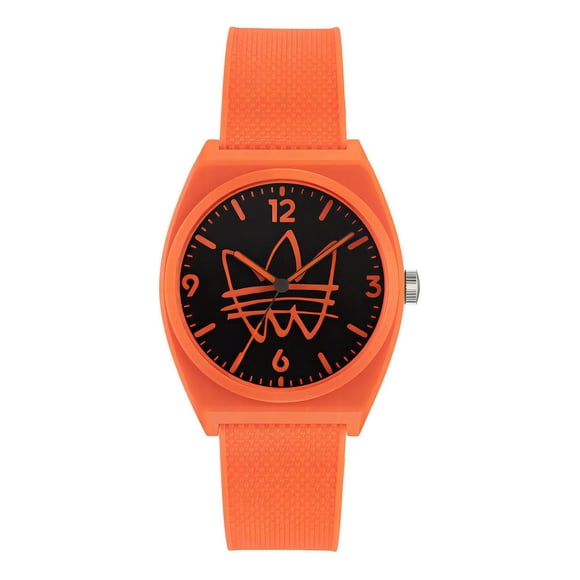 Reloj Mujer Dama adidas Originals Analogo Casual Project Two Color De La Correa Naranja