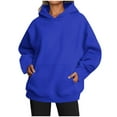thumbnail image 3 of FAIWAD Hoodies for Women Long Sleeve Solid Color Hooded Sweatshirts Casual Oversized Clothes with Pockets, 3 of 5