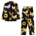 thumbnail image 4 of Renewold Sunflowers Chicken Button Down Pajama Set of 2 Indoor Women Daily Wear Vacation Party Birthday Gifts Fit for All Seasons Soft Outfits Loungewear Tops Size 4XL, 4 of 6