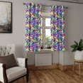 thumbnail image 2 of Ambesonne Hippie Grommet Curtain, Peace Activism Theme, 50" x 63", Multicolor, 2 of 6