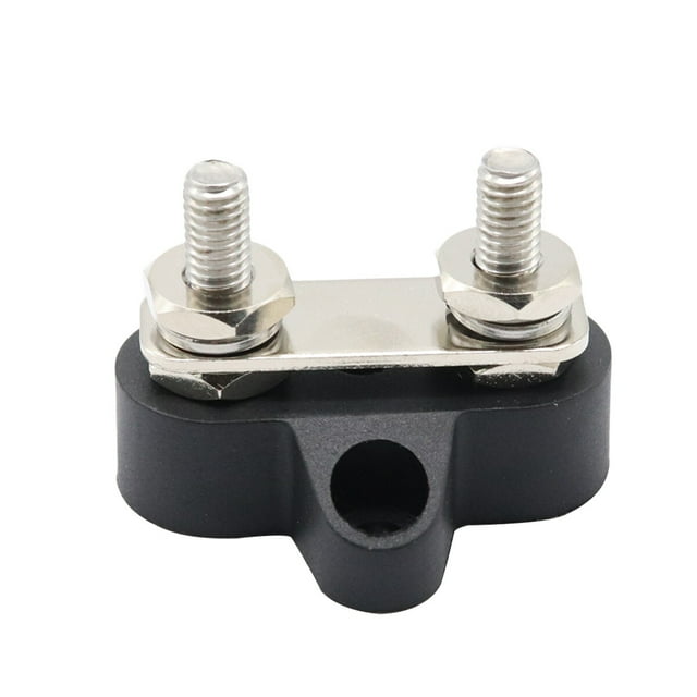 Bloc de Distribution d'Énergie Robuste 48V Double Terminal pour Voiture Bateau (Noir)