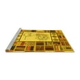 thumbnail image 2 of Ahgly Company Machine Washable Indoor Round Patchwork Yellow Transitional Area Rugs, 3' Round, 2 of 4