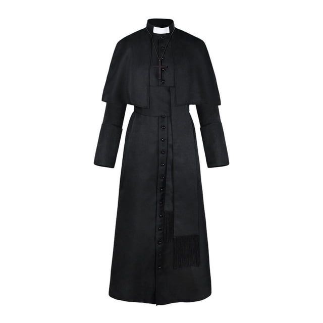 Ropa de cosplay de sacerdote de color sólido Ropa de cosplay retro medieval de sacerdote de Halloween