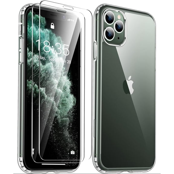 Entronix 3in1 Clear Case Bundle for iPhone 11 Pro Max, with Screen Protector