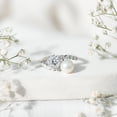 thumbnail image 4 of Rosec Jewels Genuine Pearl Moissanite Toi Et Moi Engagement Ring - Statement Ring - AAA Quality - with Jewelry Box, 18K White Gold, US 11.50, 4 of 9