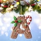 thumbnail image 4 of Uuiauoio 26 Gingerbread Alphabet Ornaments, Letters Christmas Ornament, 26 Initial Candy Cane Letter Pendant with Berries Pattern, Xmas Hanging Alphabet Letters for Christmas Tree Craft(A), 4 of 5