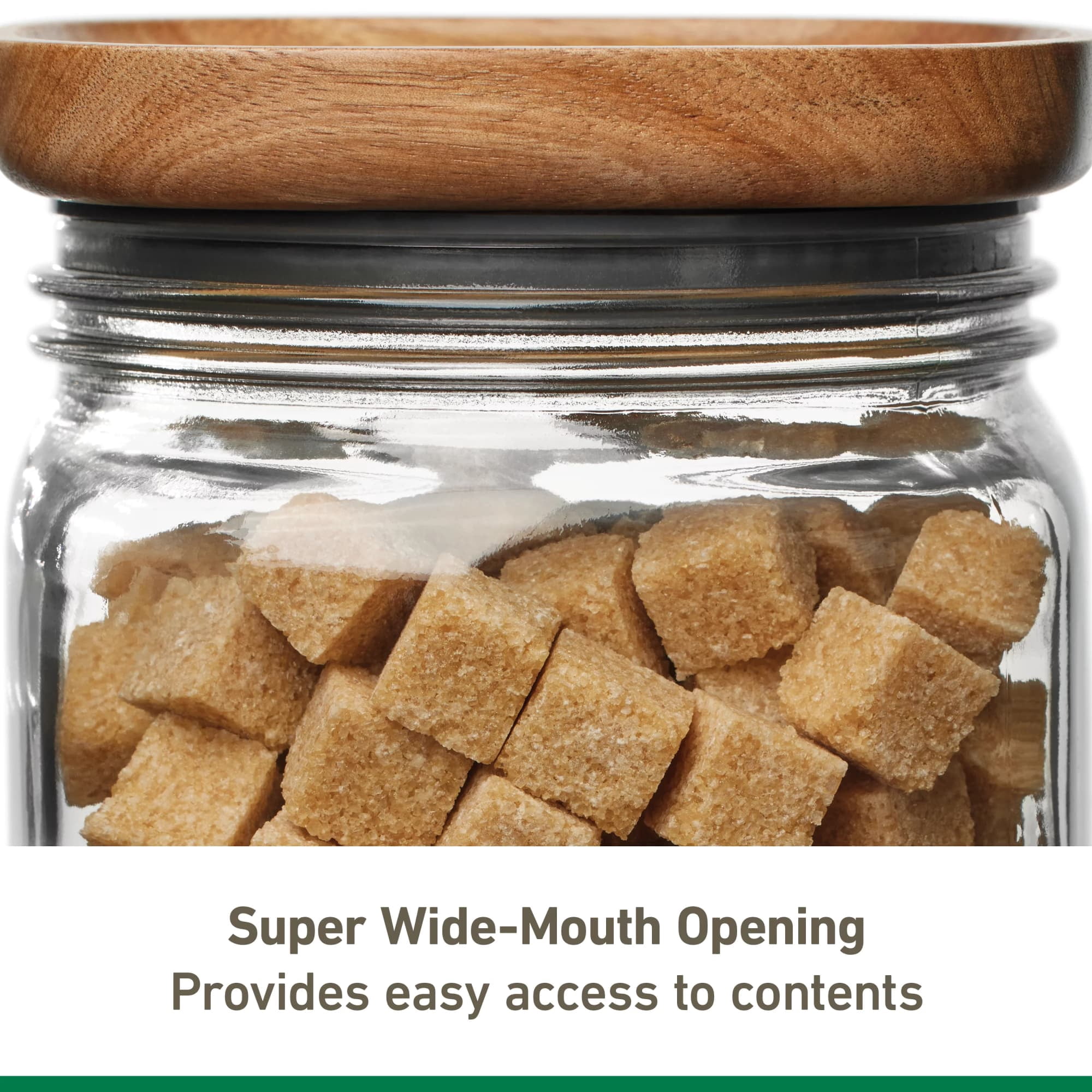 Ball Stack & Store 9.9-Cup Glass Jar with Natural Acacia Wood Lid | Airtight Silicone Seal | Wide-Mouth Pantry Storage Container