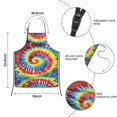 thumbnail image 3 of Colorful Tie Dye Pattern Kids Aprons for Girls and Boys,Adjustable Neck Strap Toddler Aprons for Kids Cooking Baking, 3 of 6