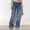 Light Blue, variant on Women's High Rise Bootcut Jeans Flared Wide Leg Denim Pants High Waist with Pockets and Button Closure