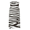 thumbnail image 3 of Animal black and white zebra pattern Spring Summer Dresses for Women Fashion T-shirt Dress Casual Sleeveless Loose Sundress with Pockets, 3 of 5