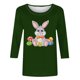 thumbnail image 5 of Camisetas Casuales de las Mujeres Impresas 3/4 Manga Cuello Redondo Blusa, Moda Ligera Superior para el Hogar Y el Uso Diario, Cómoda Imitación de la Tela Del Estante, 5 of 7