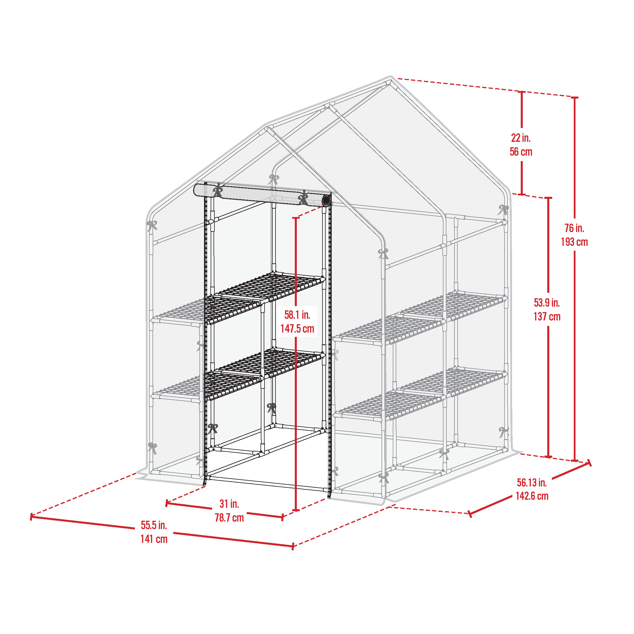 Miracle-Gro 4.75 x 4.75 x 6.5 ft Clear Mini Greenhouse