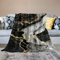 thumbnail image 2 of ZHZY Marble Gold Black Flannel Blanket for All Seasons 100×130cm 130×150cm 150×200cm 50x60in, 2 of 6