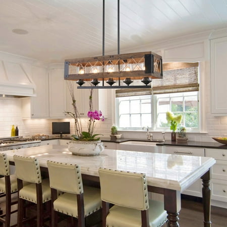 kitchen island pendant chandelier lighting rustic wood light lights linear wooden lnc wayfair glass pendants shade sold homedepot rectangle