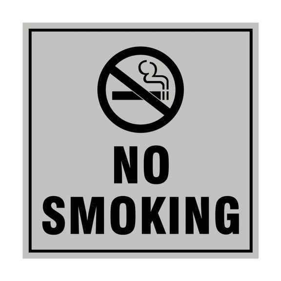 Square No Smoking Sign (Lt Gray) - Small