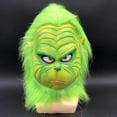 thumbnail image 4 of Máscara de Grinch, accesorios divertidos de Navidad, tocados de broma, cosplay, máscara de Grinch de pelo verde, 4 of 4