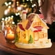 thumbnail image 4 of Decoraciones navideñas, adornos navideños, regalos navideños. Figuras decorativas navideñas de estilo nórdico: Villa nevada con tejado rojo y luces., 4 of 5