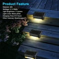 thumbnail image 2 of EROCK 4Pcs Solar Deck Lights Outdoor Patio Light, Super Bright LED Walkway Light, Solar Step LED Waterproof Lighting for Outdoor Deck, Patio, Stair, Yard, Path and Driveway, 2 of 9