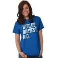 thumbnail image 3 of Worlds Okayest Kid Son Daughter Funny Plus Size Crewneck Graphic Tee Shirt Brisco Brands 4X, 3 of 5