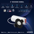 thumbnail image 7 of LUXRITE 2"  Black Gimbal LED Recessed Light, 5CCT, 6W, 400LM, Dimmable CRI90 4PK, 7 of 7