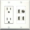 thumbnail image 1 of Ultra Spec Cables 2 Gang 15 Amp Power Outlet 3 Port HDMI 1 x Coax Wall Plate, 1 of 1