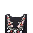 thumbnail image 4 of ABPHQTO Top tipo babydoll con volantes y bordado floral bohemio negro para mujer, 4 of 5