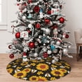 thumbnail image 5 of Yiaed Sunflowers And Bww Print Christmas Tree Skirt , Tree SkirtsTree Mat for Christmas Winter Holiday Indoor Decorations-30", 5 of 7