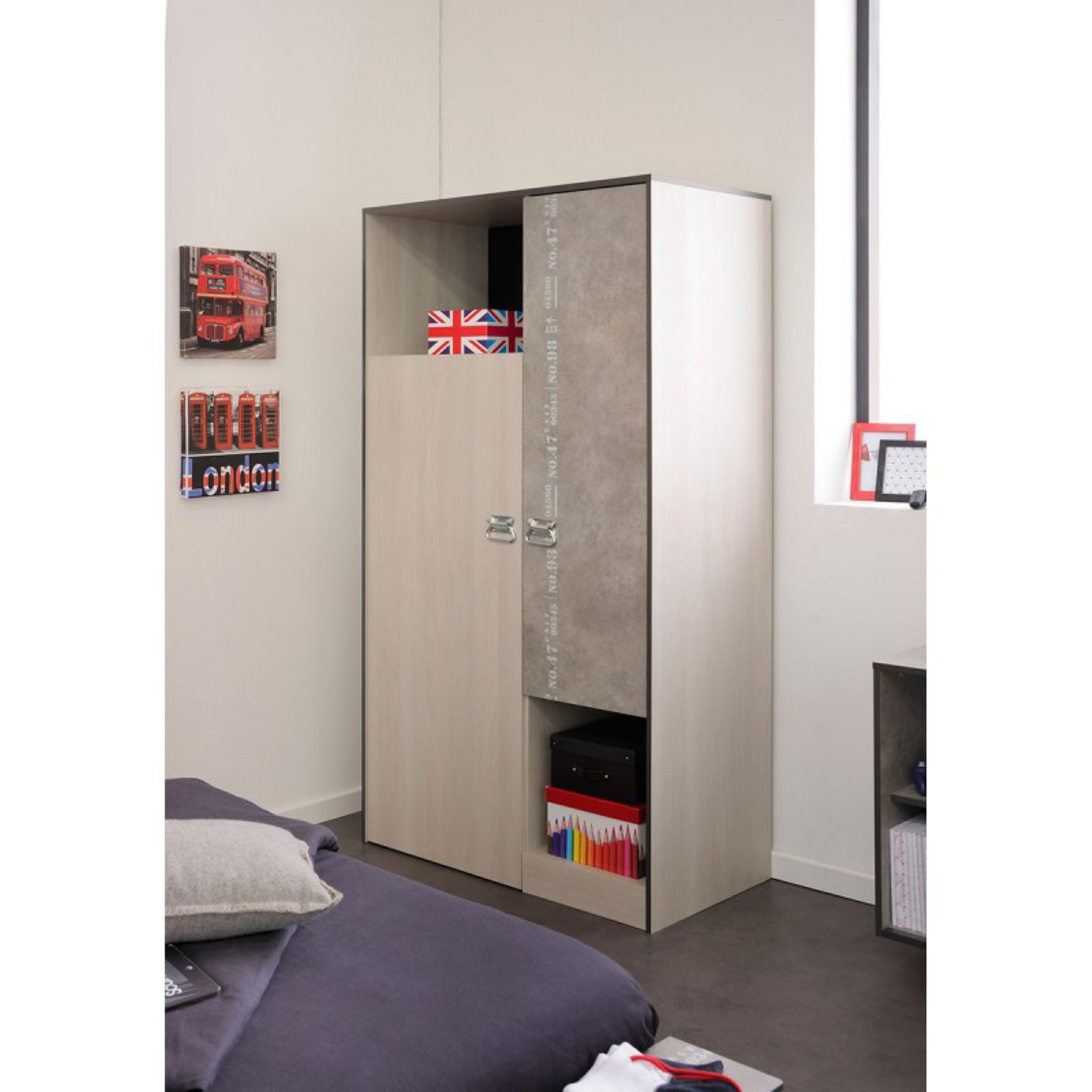 Parisot Hipster 2 Door Wardrobe Cabinet Walmart Com