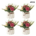 thumbnail image 3 of pitrice 4 Pieces Ceramic ABS Artificial Plant Portable Replacement Decorative Replacement Decorative Simulation Vivid Lifelike Fake Potting Pot Culture White, 3 of 8