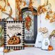 thumbnail image 4 of Bandera de jardín vertical de doble cara con diseño de gato fantasma y calabaza de Halloween, arpillera con cuadros negros de búfalo, decoración para exteriores, 12 x 18 pulgadas, 4 of 4