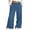 Blue, variant on Plus Size Jeans for Kid Girl High Waisted Wide Leg Jeans with Pockets Teen Girls Elastic Waist Strechy Casual Drawstring Pull On Denim Pants